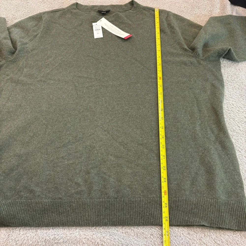 Talbots Plus 3X Olive Green 100% Pure Cashmere 3/4 Sleeve Crew Neck Sweater NWT - Picture 6 of 9